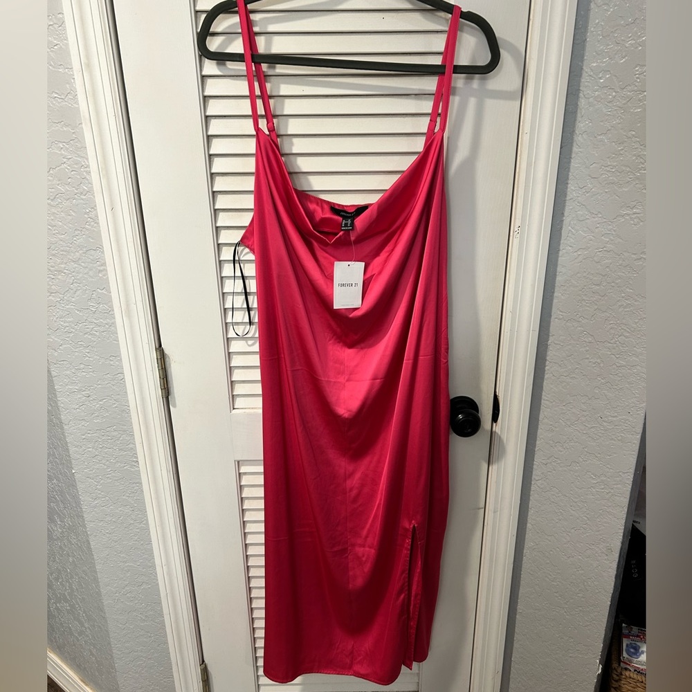 NWT Forever 21 bright pink slip dress